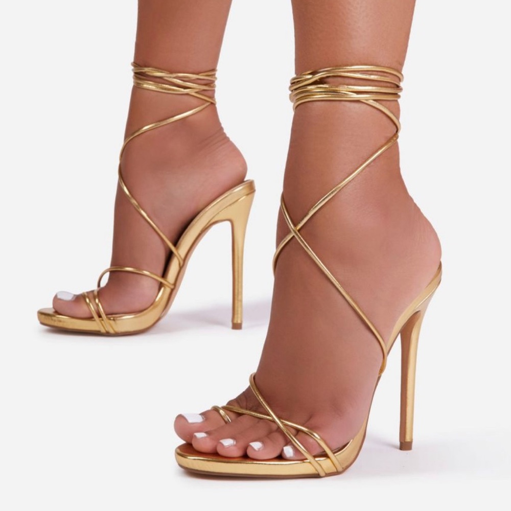 EGO Gold Strappy Heel